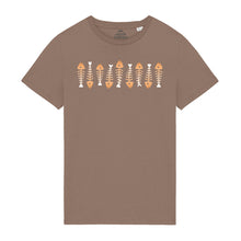 Load image into Gallery viewer, Men’s T-Shirt 100% Organic Cotton With Brown Fish Skeleton Design