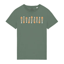 Load image into Gallery viewer, Men’s T-Shirt 100% Organic Cotton With Brown Fish Skeleton Design