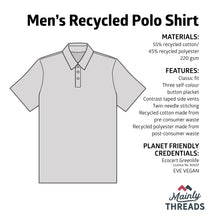Load image into Gallery viewer, Men’s Polo Shirt 100% Recycled Cotton & Polyester with Beer Drinking Design