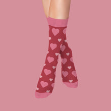 Load image into Gallery viewer, Women’s Socks with a Love Heart Design Cotton Casual Socks Size 4 to 7