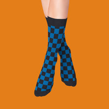 Load image into Gallery viewer, Men’s Socks with Chequered Pattern Cotton Casual Socks Size 6 to 11