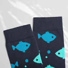 Load image into Gallery viewer, Men’s Socks with Fishing Pattern Cotton Casual Socks Size 6 to 11