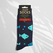 Load image into Gallery viewer, Men’s Socks with Fishing Pattern Cotton Casual Socks Size 6 to 11