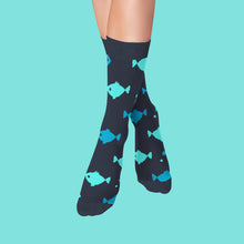 Load image into Gallery viewer, Men’s Socks with Fishing Pattern Cotton Casual Socks Size 6 to 11