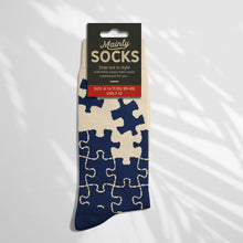 Load image into Gallery viewer, Men’s Wholesale Socks with Jigsaw Pattern Cotton Casual Socks Size 6 to 11