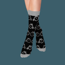 Load image into Gallery viewer, Men’s Socks with Cycling Pattern Cotton Casual Socks Size 6 to 11