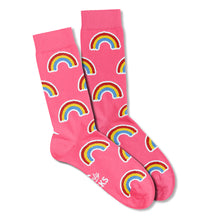 Load image into Gallery viewer, Women’s Socks with Rainbow Pattern Cotton Casual Socks Size 4 to 7