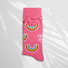 Load image into Gallery viewer, Women’s Socks with Rainbow Pattern Cotton Casual Socks Size 4 to 7