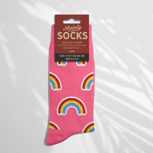 Load image into Gallery viewer, Women’s Socks with Rainbow Pattern Cotton Casual Socks Size 4 to 7