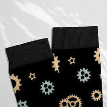 Load image into Gallery viewer, Men’s Socks with Steampunk Pattern Cotton Casual Socks Size 6 to 11