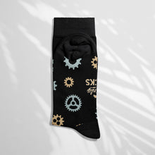 Load image into Gallery viewer, Men’s Socks with Steampunk Pattern Cotton Casual Socks Size 6 to 11
