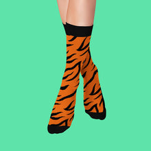 Load image into Gallery viewer, Women’s Socks with Tiger Skin Pattern Cotton Casual Socks Size 4 to 7