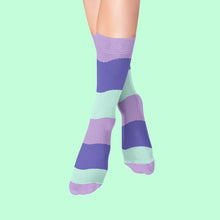 Load image into Gallery viewer, Women’s Socks with Stripes Pattern Cotton Casual Socks Size 4 to 7