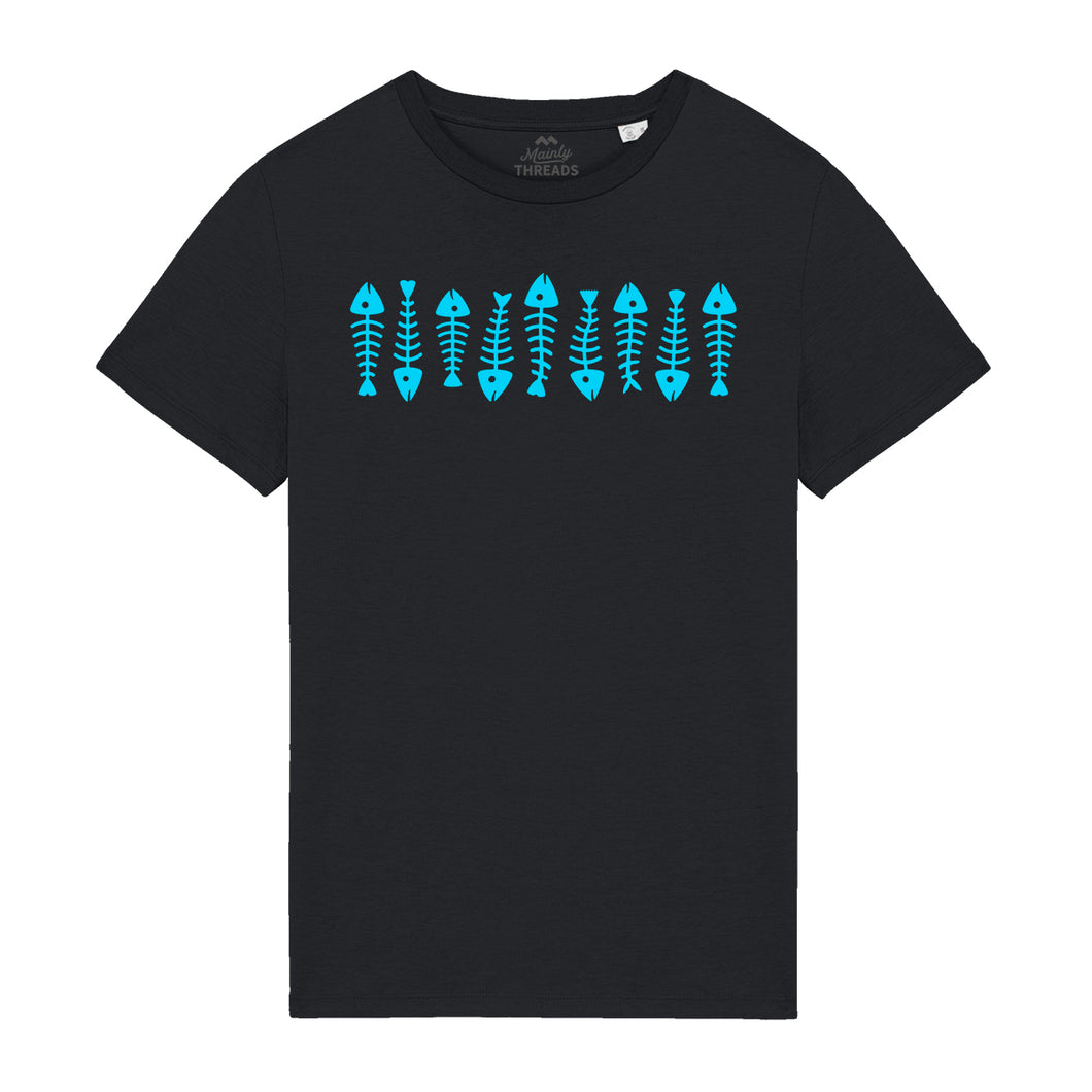 Men’s T-Shirt 100% Organic Cotton With Fish Skeleton Design