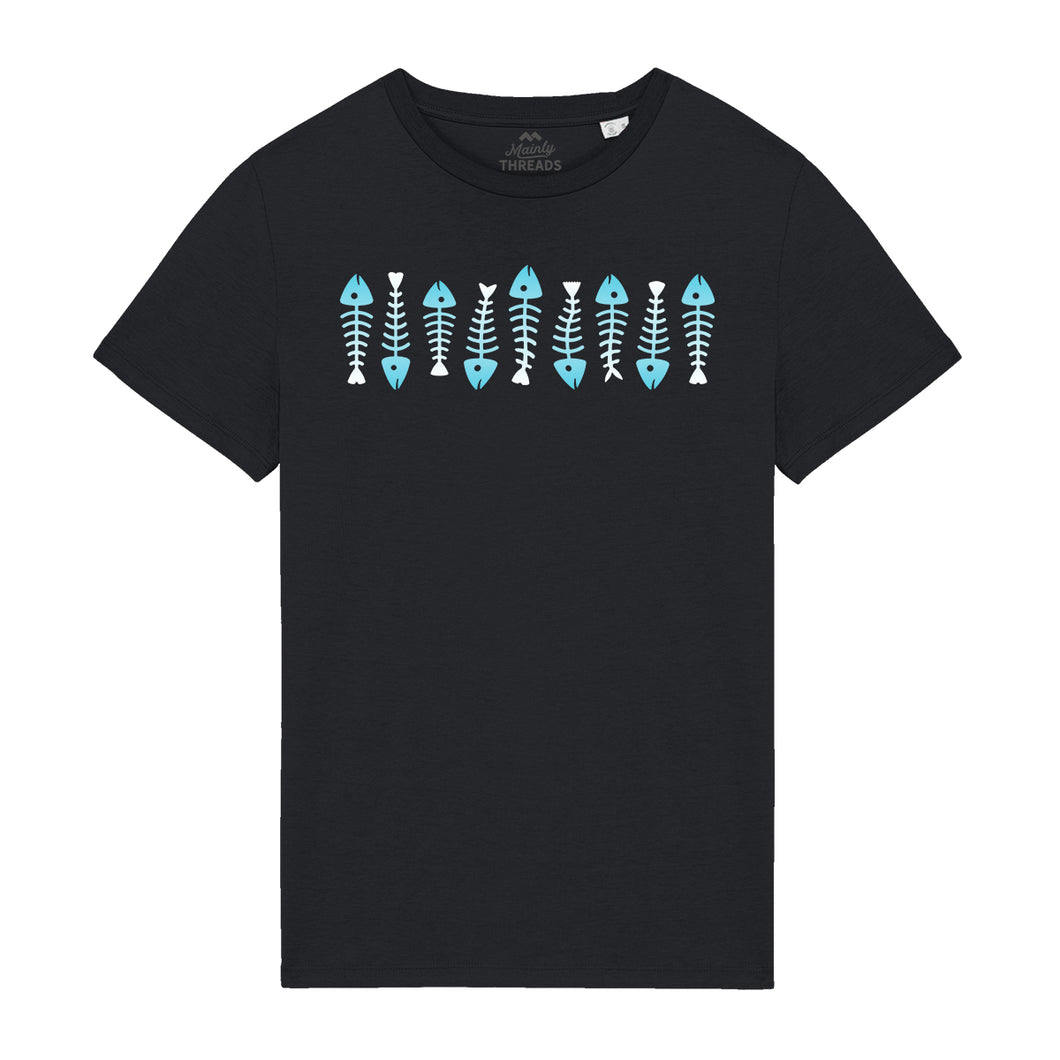 Men’s T-Shirt 100% Organic Cotton With Fish Skeleton Design