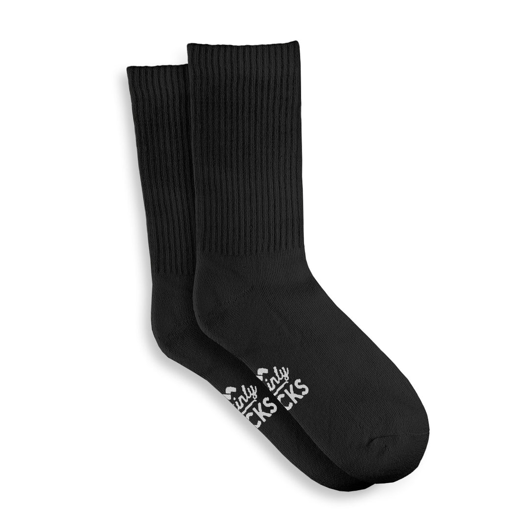 Women’s Black Wholesale Socks with Ribbed Leg Cotton Casual Socks Size 4 to 7