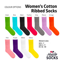 Load image into Gallery viewer, Women’s Green Wholesale Socks with Ribbed Leg Cotton Casual Socks Size 4 to 7
