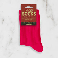 Load image into Gallery viewer, Women’s Fuchsia Wholesale Socks with Ribbed Leg Cotton Casual Socks Size 4 to 7
