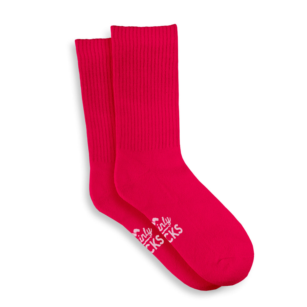 Women’s Fuchsia Wholesale Socks with Ribbed Leg Cotton Casual Socks Size 4 to 7