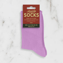 Load image into Gallery viewer, Women’s Mauve Wholesale Socks with Ribbed Leg Cotton Casual Socks Size 4 to 7
