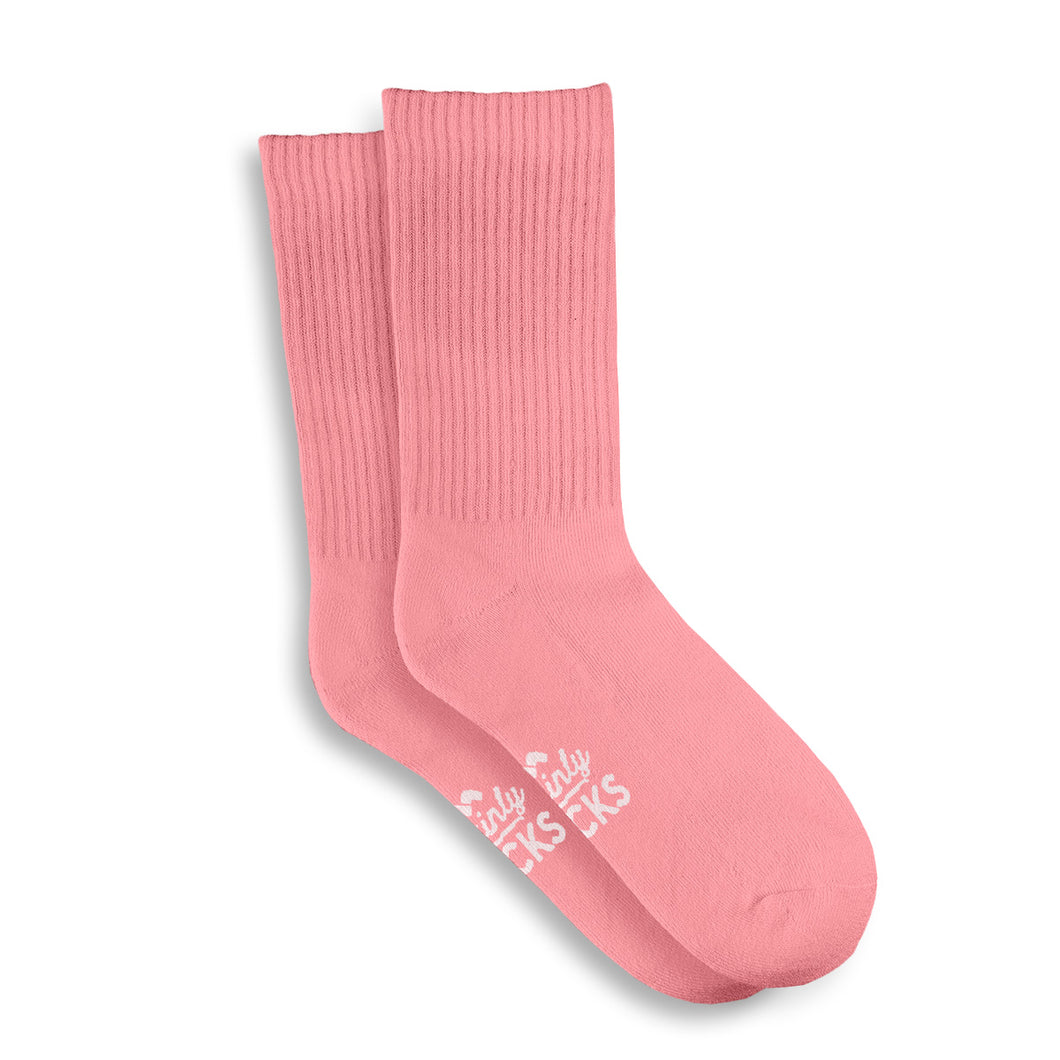 Women’s Pink Wholesale Socks with Ribbed Leg Cotton Casual Socks Size 4 to 7
