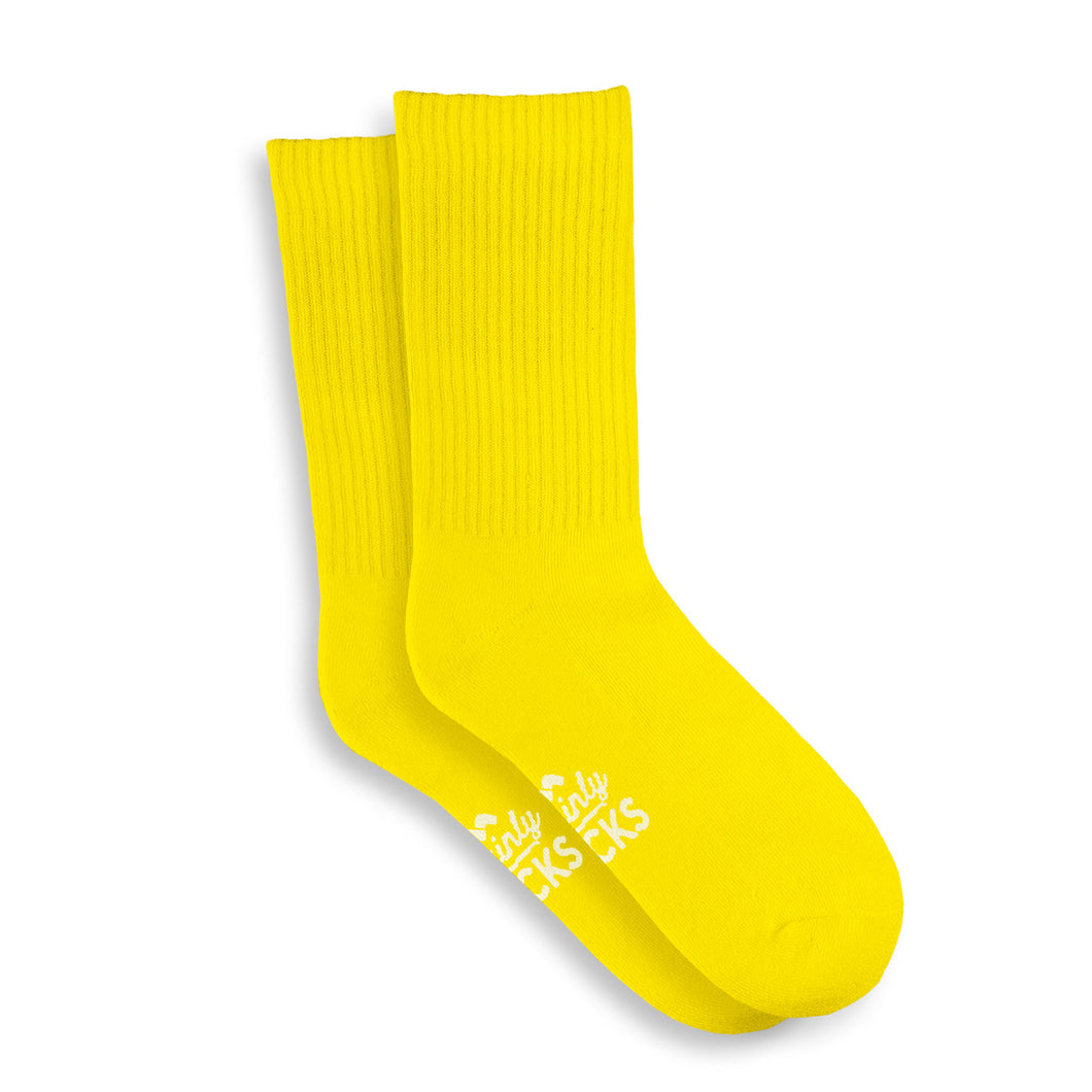 Women’s Yellow Wholesale Socks with Ribbed Leg Cotton Casual Socks Size 4 to 7