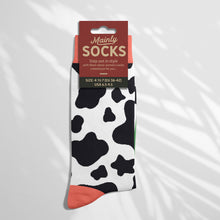 Load image into Gallery viewer, Women’s Socks with a Moo Cow Design Cotton Casual Socks Size 4 to 7
