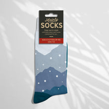 Load image into Gallery viewer, Men’s Socks with a Rocky Mountain Pattern Cotton Casual Socks Size 6 to 11
