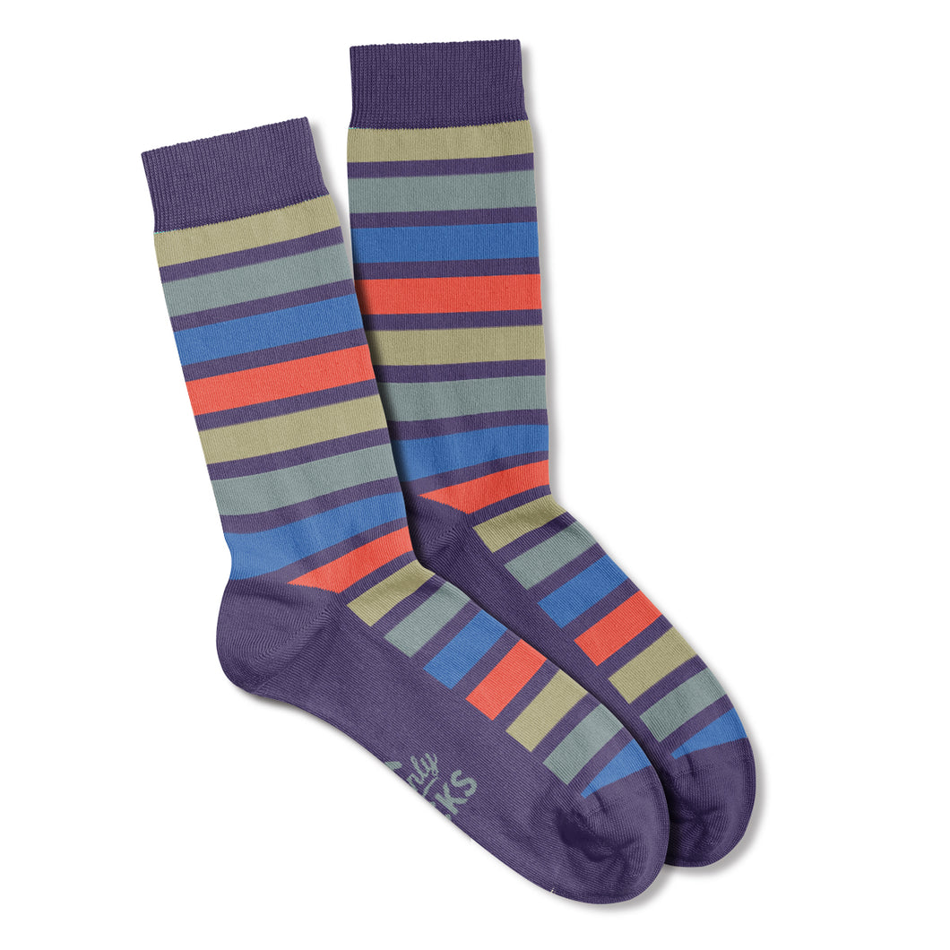 Men’s Socks with a Stripes Design Cotton Casual Socks Size 6 to 11