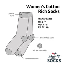 Load image into Gallery viewer, Women’s Socks with Cycling Pattern Cotton Casual Socks Size 4 to 7
