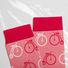 Load image into Gallery viewer, Women’s Socks with Cycling Pattern Cotton Casual Socks Size 4 to 7
