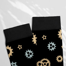 Load image into Gallery viewer, Men’s Socks with Steampunk Pattern Cotton Casual Socks Size 6 to 11
