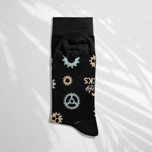 Load image into Gallery viewer, Men’s Socks with Steampunk Pattern Cotton Casual Socks Size 6 to 11
